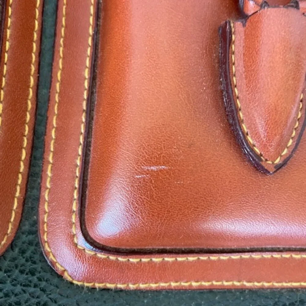 DOONEY & BOURKE AWL Green Pebbled Leather Large Double Pocket Outback Purse